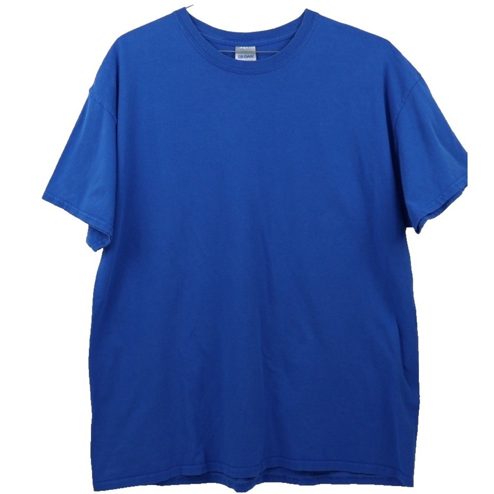 VTG Gildan Heavyweight Blank Blue Cotton Fade T-Shirt Skater Streetwear Size XL